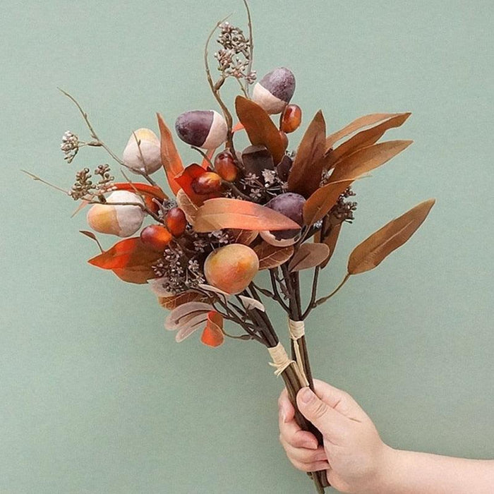 Charming Acorn Cluster Floral Arrangement for Autumn Home and Event Decor