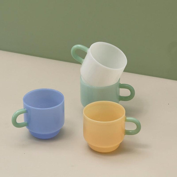 Elegant Vintage Jade Glass Tea and Coffee Mug - 8oz Heat-Resistant Cup