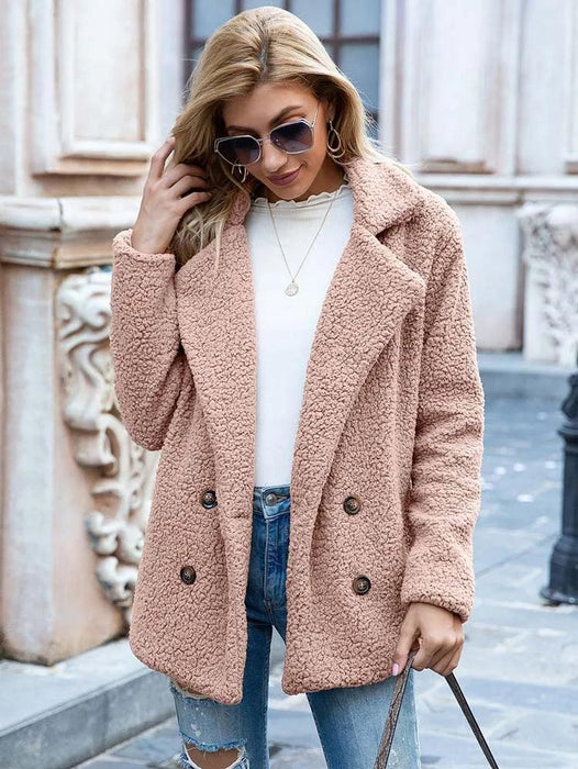 Chic Oversized Plush Faux Fur Teddy Coat - Women's Essential Outerwear