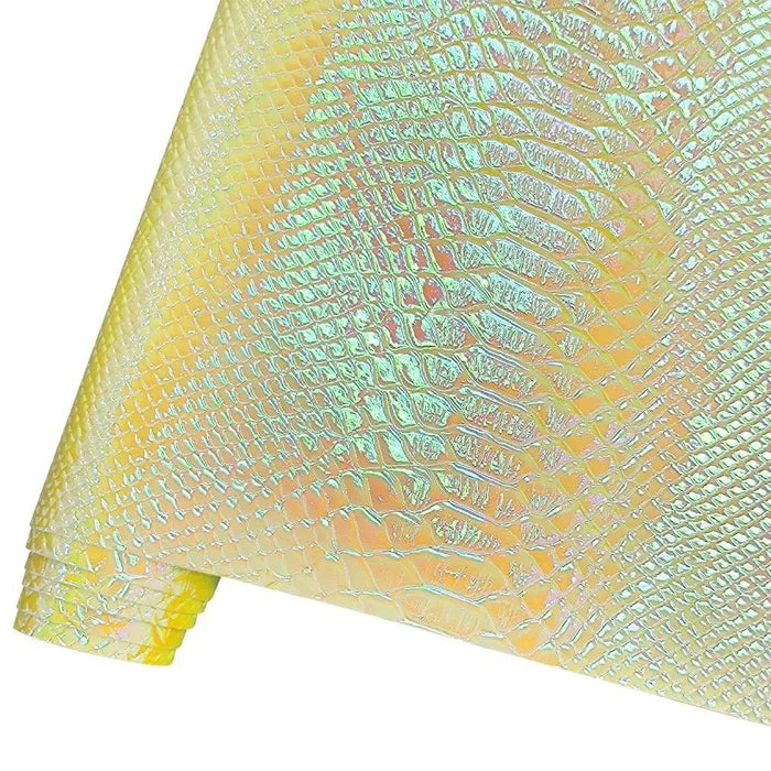 Iridescent Holographic Snakeskin PU Leather Craft Roll for Creative DIY Adventures