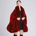 Opulent V Lapel Faux Rex Rabbit Fur Winter Cape for Women