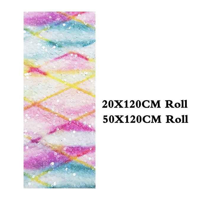 Shimmering Rhombic Faux Leather Roll - Perfect for DIY Hair Accessories and Decorative Crafts