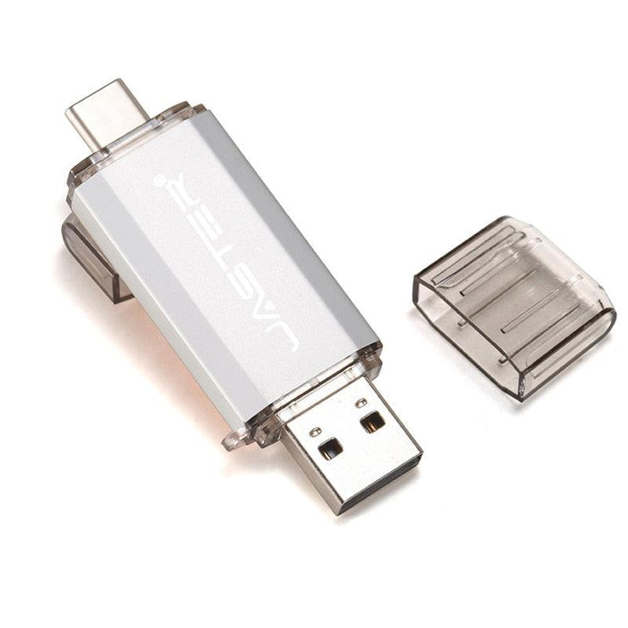 Premium 2-in-1 Type-C USB Flash Drive - Golden Metal Design with High-Speed Data Transfer and Enhanced Security