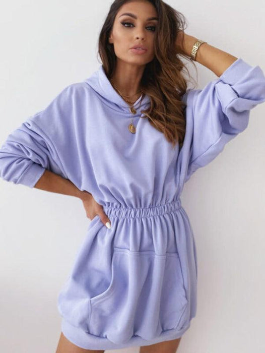 Trendy Fleece Hoodie Dress - Women's Versatile Essential for Every Occasion