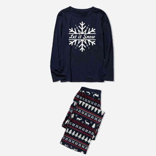 Cozy Festive Vibes: LET IT SNOW Graphic Top and Bottom Set for Winter Fun