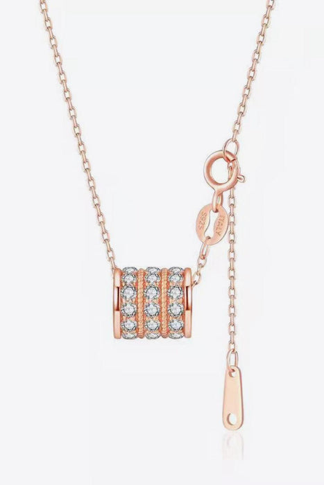 Elegant Moissanite Pendant Necklace with Platinum and Rose Gold Accents