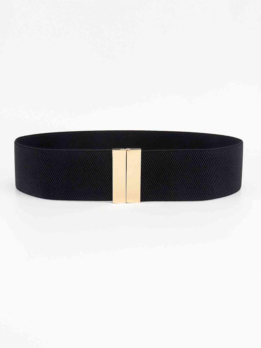 Chic Elastic Belt with Sleek Alloy Buckle - A Stylish Addition for Any Ensemble