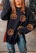 Sparkling Fall Pumpkin Sequin Oversized Sweater