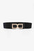 Chic Elastic PU Leather Belt with Stylish Double D Buckle