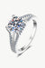 Radiant Moissanite Silver Ring with Chic Zircon Accents