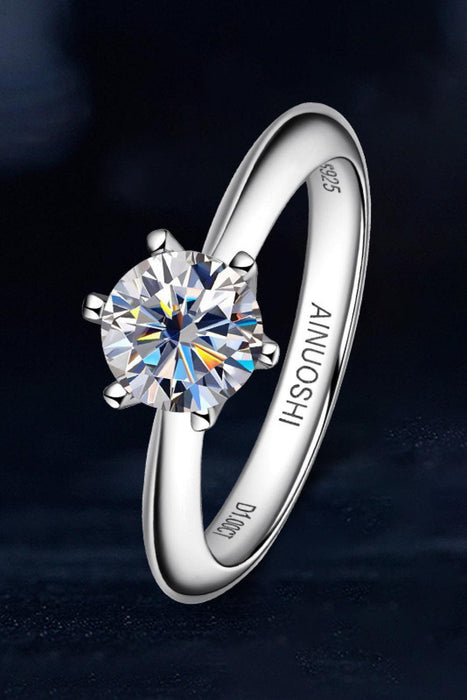 Sophisticated Platinum Lab Diamond Ring: Elegant 1 Carat Sparkler