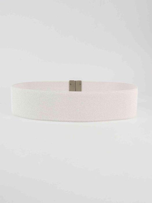 Chic Elastic Belt with Sleek Alloy Buckle - A Stylish Addition for Any Ensemble