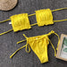 Chic Ruffled Bikini Set with Adjustable Ties and Removable Padding - Stylish Summer Swimwear