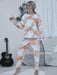 Trendy Tie-Dye Two-Piece Lounge Set with Relaxed Top and Adjustable Pants