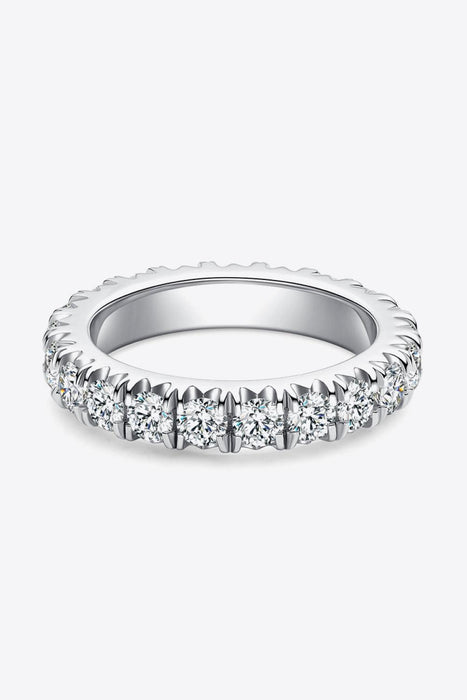 Timeless Radiance Lab-Created Diamond and Moissanite Silver Eternity Band