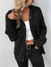 Stylish Button-Up Cozy Hooded Cardigan with Adjustable Drawstring