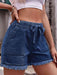 Chic Frayed Hem Drawstring Denim Shorts: Your Summer Essential