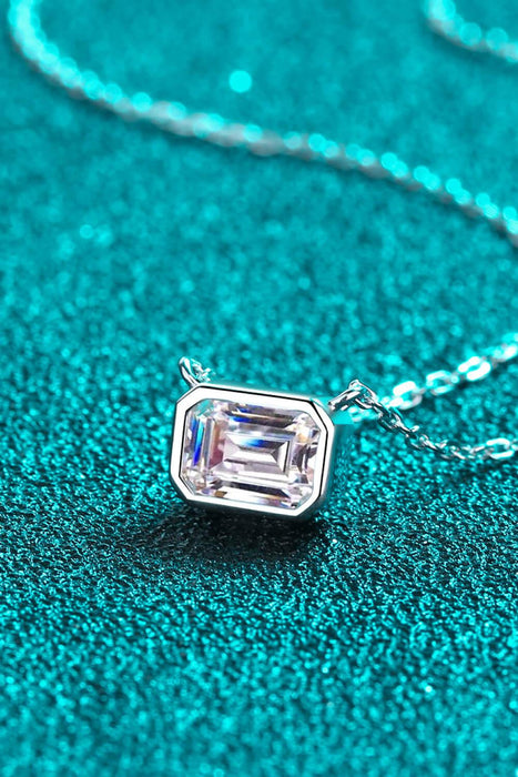 Timeless Elegance: 1 Carat Moissanite Sterling Silver Necklace - Sophisticated Statement Piece