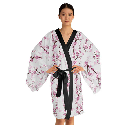 Japanese Floral Bell-Sleeve Kimono: Customizable Luxury Robe