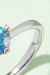 Rainbow Lab-Created Diamond Solitaire Ring with Platinum Coating