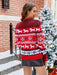 Printed Round Neck Long Sleeve Sweater - Versatile and Cozy Warmth