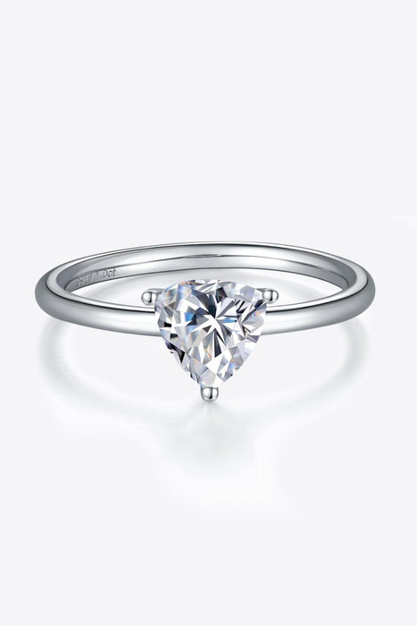 Radiant 1 Carat Lab-Diamond Sterling Silver Ring with Platinum-Plating