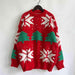 Festive Snowflake Sweater with Round Neck and Long Sleeves