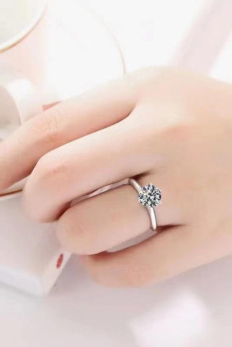 Timeless Elegance: 3 Carat Moissanite Sterling Silver Ring with Platinum Plating