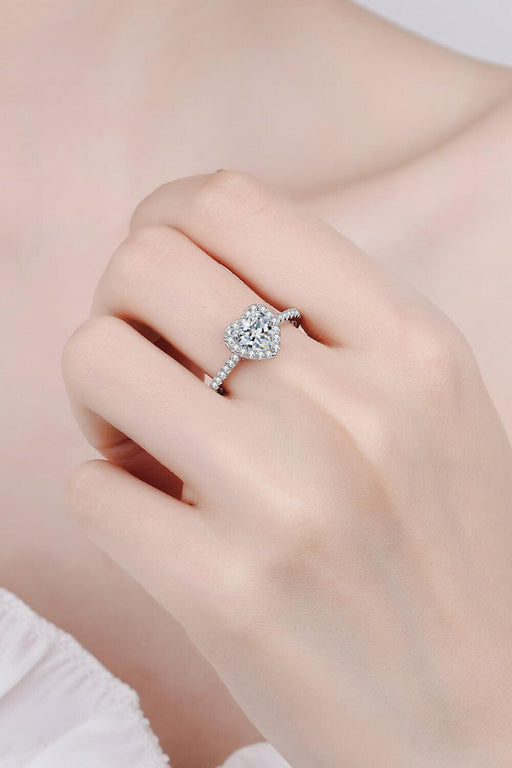 Heartfelt Moissanite Silver Ring - Timeless Expression of Love