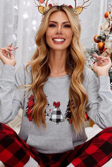 Cheerful Holiday Tree Graphic Sweater for a Warm Festive Look