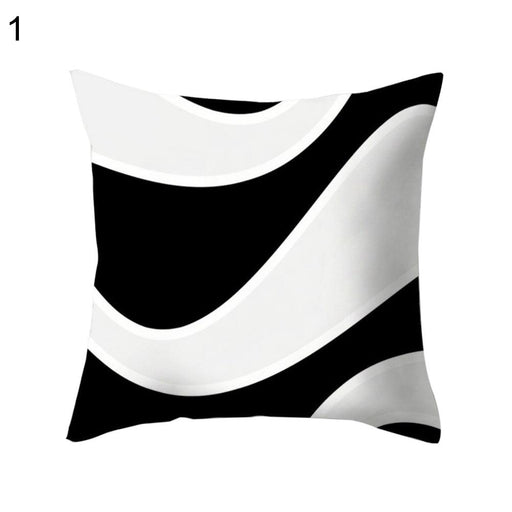 Chic Black and White Square Pillow Case for Stylish Home and Office Decor