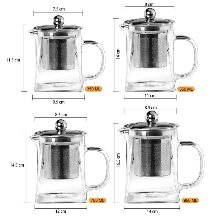 Square Glass Teapot Set - Elevate Your Tea Time