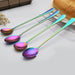 Bright Color Stainless Steel Coffee Tea Cup Spoon Set - Chic Kitchen Accessory