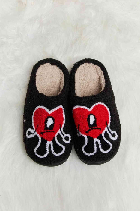 Charming Heart Print Plush Fleece Slippers - Indulge in Cozy Bliss