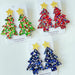 Shimmering Christmas Tree Festive Drop Earrings