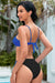 Contrast Cutout Bikini Set with Tie Back Styling and Underwire