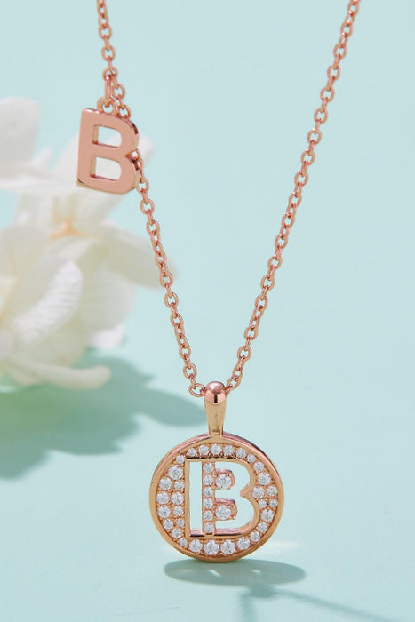 Luxurious Moissanite Gem Pendant Necklace in Sterling Silver & 18K Rose Gold - Elegant Design