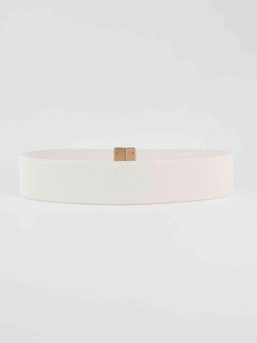 Chic Elastic Belt with Sleek Alloy Buckle - A Stylish Addition for Any Ensemble