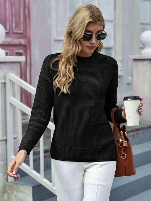 Cozy Chic Pocket Knit Pullover Sweater