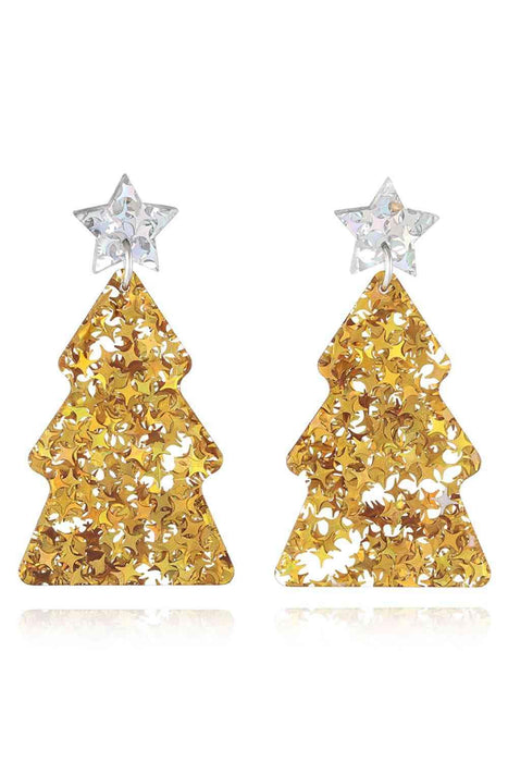 Festive Acrylic Christmas Tree Dangle Earrings