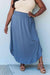 Chic Dusty Blue High Waist Maxi Skirt - Perfect Blend of Comfort and Elegance