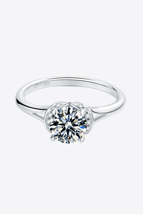 Sophisticated Sterling Silver Lab-Grown Diamond Ring