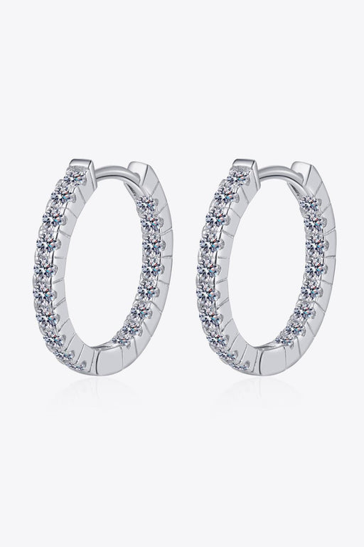 Sophisticated Moissanite Huggie Earrings in Sterling Silver - A Classic Touch