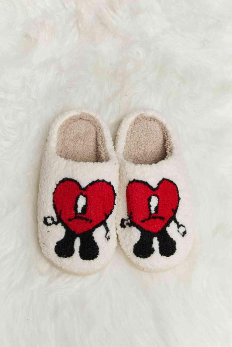 Charming Heart Print Plush Fleece Slippers - Indulge in Cozy Bliss