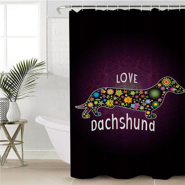 Whimsical Dog Print Shower Curtain