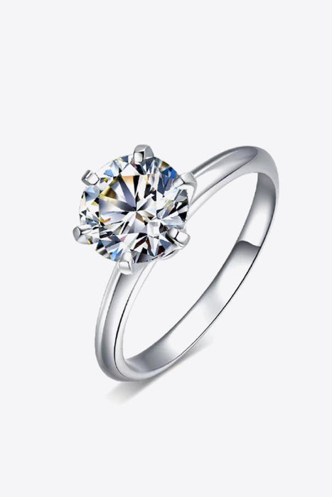 Timeless Elegance: 3 Carat Moissanite Sterling Silver Ring with Platinum Plating