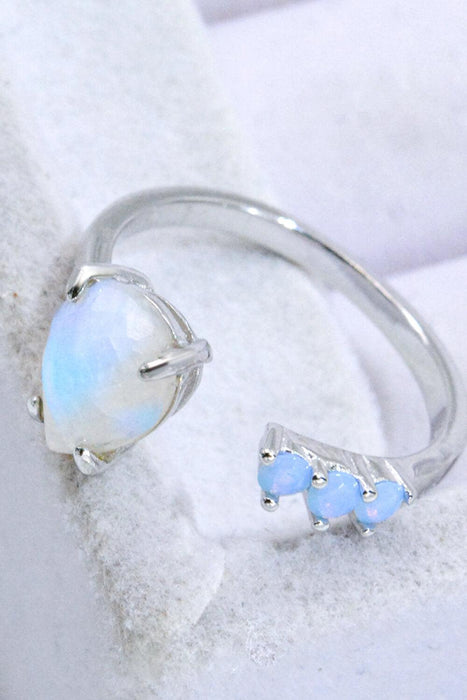 Rose Gold Moonstone Teardrop Ring with Adjustable Fit and Contemporary Style