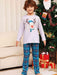 Rudolph Graphic Festive Ensemble with Plaid Pants for Kids