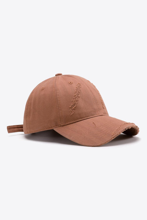 Retro Distressed Cotton Baseball Cap with Customizable Strap - Elevate Your Style
