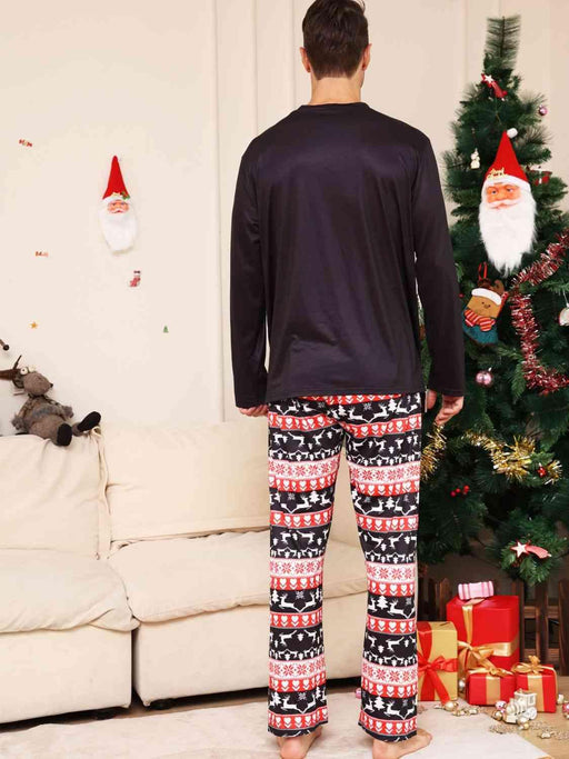 Stylish Plus Size Holiday Christmas Graphic Top and Pants Set - Festive Matching Outfit